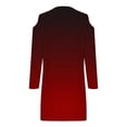 thumbnail image 5 of COSFO Long Sleeve Womens Dress Casual Red Gradient V-Neck Mini Dress A-Line Dress, 5 of 5