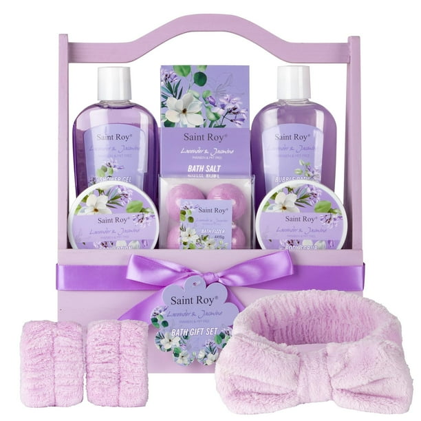 Set de Regalo para Baño Saint Roy Lavanda Jazmín 13 piezas en Cesta de Spa