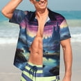 thumbnail image 7 of Disketp Fantasy Landscape Starry Night Hawaiian Shirts for Men,Mens Casual Short Sleeve Button Down Shirts Beach Shirt,3X-Large, 7 of 7