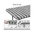 thumbnail image 4 of 3 Pcs Fitted Tablecloth for Table,Stretch Waterproof Elastic Vinyl Picnic Table Cover with Flannel Backed Lining(Black), 4 of 5