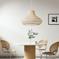 thumbnail image 5 of Arturesthome Natural Rattan Pendant Lamp Dining Room Hanging Wicker Lampshade, 5 of 8