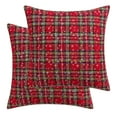 thumbnail image 4 of Lapalife 2 Pack Christmas Plaid Pillow Cover, Snowflake Scottish Tartan Checks Cushion Cover Decorative Throw Pillow Case, 18''x 18'', 4 of 5
