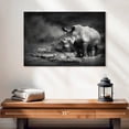 thumbnail image 2 of Elephant Stock Lake Rhino Wall Art - Horizontal Canvas Wall Art - Living Room Wall Decor - Animal Canvas - Gray And White Decor - 24" x 16", 2 of 8