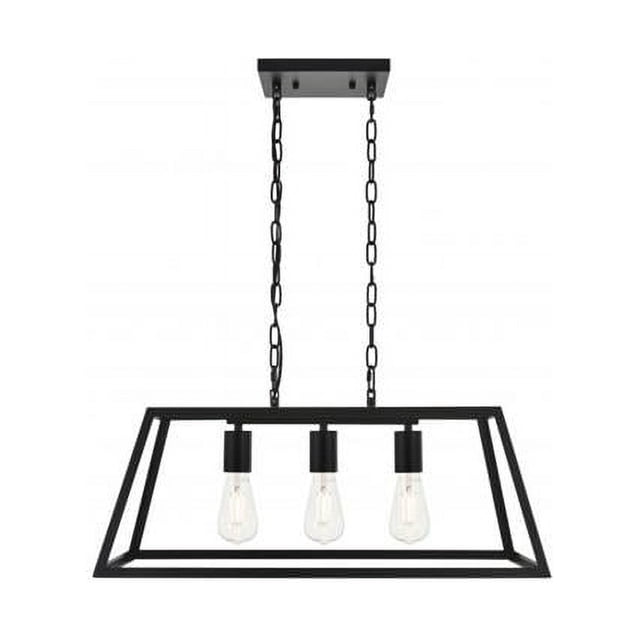 Living District LD4061D25BK Suspension de Plafond Résolue 3 Lumières Noires