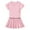 Pink-16, variant on Ugoldhm Girls Short Sleeve Dresses Summer Cotton Casual Pleated Solid A-Line Crew Neck Dress 1-10 Years