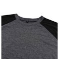 thumbnail image 6 of Dagegui Mens Raglan Long Sleeve Shirts Crewneck Baseball T-Shirts Trendy Color Block Tees Outdoor Athletic Pullover Tops Dark Gray XL, 6 of 6