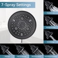 thumbnail image 3 of Filtered Shower Head 7 Spray Modes & 5.5" Rainfall Shower Head with 2 Filter Cartridges Black, 3 of 8