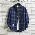 thumbnail image 2 of YDFCWXW Women's Plaid Shirt Long Sleeve Button Down Lapel Collar Casual Loose Jacket with Pockets Fall and Winter BU5, M, 2 of 4
