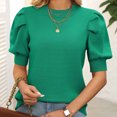thumbnail image 4 of Womens Summer Tops with Short Sleeves Women's Short Sleeve Tops with Collar Womens T Shirts Plain T Shirts Tops for Women, 4 of 6