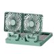 thumbnail image 1 of Ventilador de refrigeración para vehículos Ventiladores para vehículos Ventilador de escritorio Potente circulador de aire eléctrico y solar para cabezas dobles verdes, 1 of 7