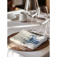 thumbnail image 6 of Fall Blue Cloth Napkins Set of 8 Reusable Dinner Napkins, Thanksgiving White Pumpkin Vintage Eucalyptus Cocktail Napkin Washable Table Napkins for Wedding/Holiday Party/Baby Shower 20"x20", 6 of 7