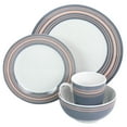 thumbnail image 3 of GBS Silver Wind 16 Piece Fine Ceramic Dinnerware Set in Gray and Pink, 3 of 3