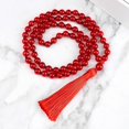 thumbnail image 3 of New Budda 8MM Red Chalcedony Beaded Bracelet Prayer 80 Beads Tassel Pendant Necklace Women Yoga Healing Jewelry Gift for Friend, 3 of 5