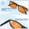 thumbnail image 6 of Viyawise G5 Blue Light Blocking Glasses for Women & Men, Eye Strain Protection Bluelight Blockers Clear Glasses for Better Sleep Reading Indoor Outdoor Computer Gaming, Amber, 6 of 8