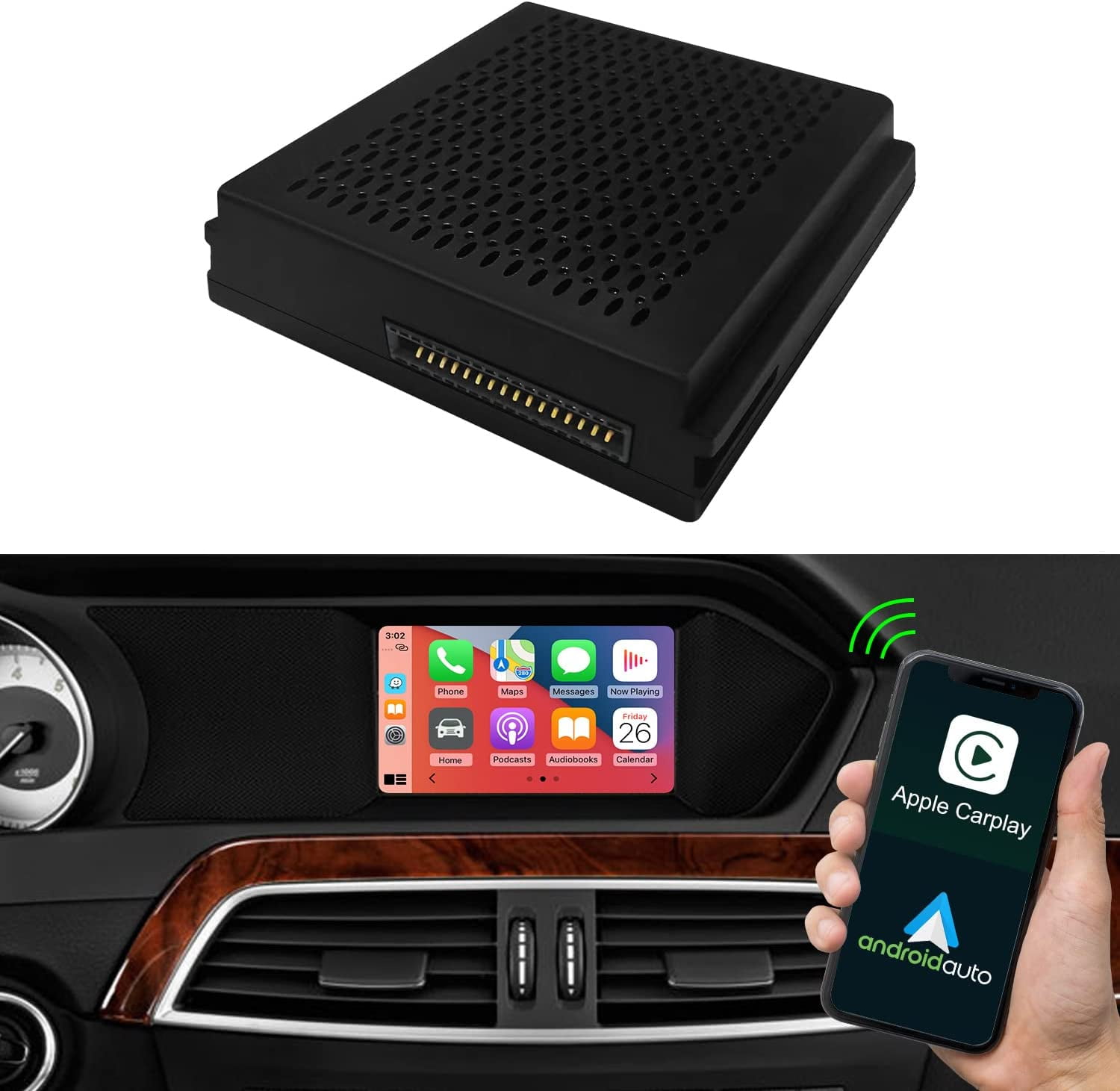 Road Top Wireless Carplay Compatible with Apple Carplay & Android Auto,  Compatible with Mercedes Benz A/B/C/E/CLA/GLA/GLK/ML/SLK with NTG4.5  System, Support Bluetooth, Mirroring, Camera - Walmart.com