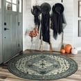 thumbnail image 4 of Wonnitar Boho Tribal Round Rug 4' Washable Area Rug, Non Slip Ultra Soft Vintage Circle Carpet for Living Room Bedroom Kitchen Office Laundry Room, Gray, 4 of 7