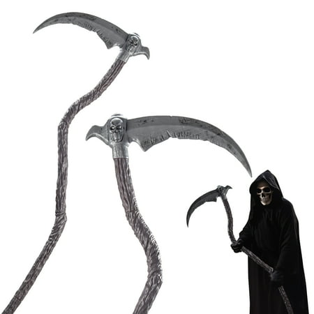 SYNCFUN 55inch Grim Reaper Scythe Halloween Accessories Scythe Prop for Halloween Party Pretend Play Grim Reaper Costume Halloween Dress Up