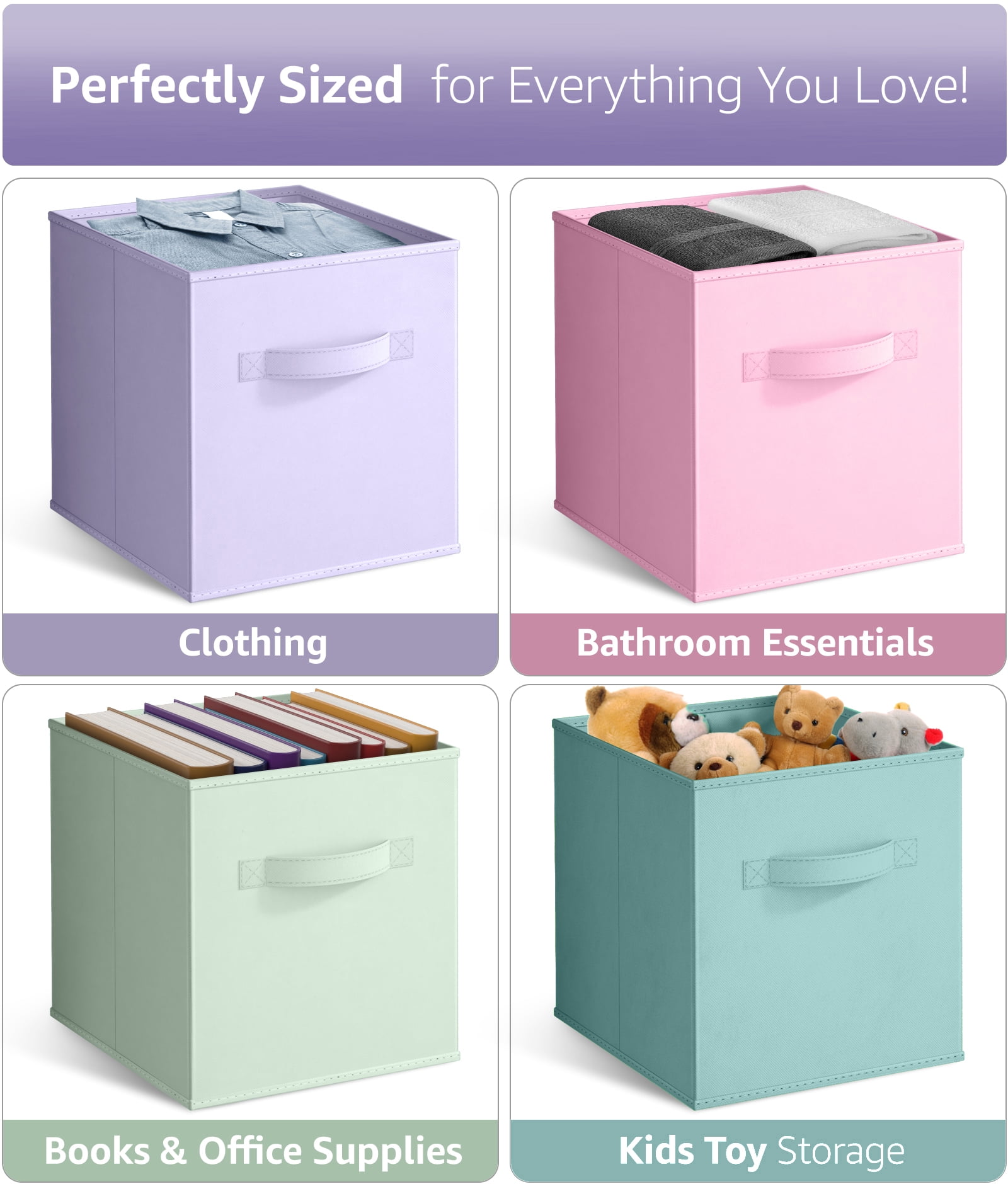 Sorbus Collapsible Cube Fabric Storage Bins (10