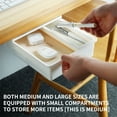 thumbnail image 5 of PureCasa Self-Adhesive Under Desk Drawer, Slide Out Hidden Desk Organizer Pencil Storage Box, Attachable Desktop Organizers for Office and Home, 1 Pack, White, Medium, 9.6"x7.3"x2.6", 5 of 7