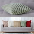 thumbnail image 3 of LingStar Light green 1 Pairs Faux Fur Throw Pillow Covers Fluffy Fuzzy Striped Pillowcase for Couch Sofa Bedroom 16"x16", 3 of 5