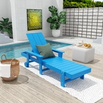 WestinTrends Shoreside Poly Reclining Chaise Lounge for Outdoor, Patio, Garden, Pacific Blue