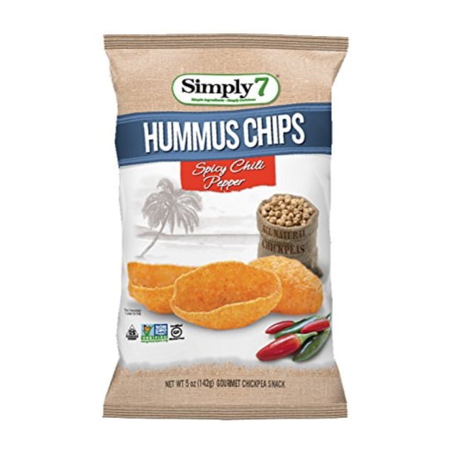 simply7 chickpea hummus chips, spicy chili pepper, 5 ounce (pack of 12