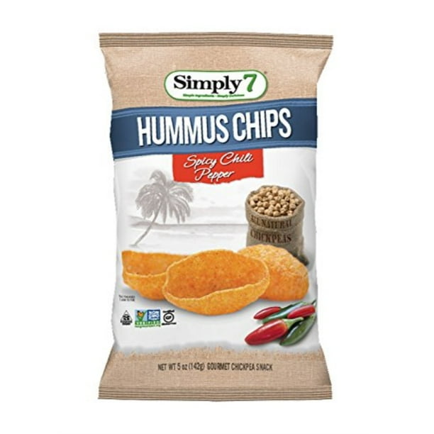 simply7 chickpea hummus chips, spicy chili pepper, 5 ounce (pack of 12