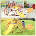 thumbnail image 2 of Infans 8FT Climbing Dome w/ Slide Outdoor Kids Jungle Gym Dome Climber Red & Orange, 2 of 7