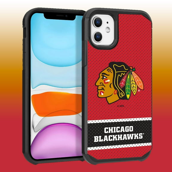 Apple iPhone 11 - NHL Licensed Chicago Blackhawks Team Logo on Jersey Textured Dual Layer Case