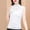 White, variant on Slim Lace High‑Neck Sleeveless Shell Top With Flared Hem Stretch Knit Fit Delicate Lace Trim Elegant Layering Piece For Work And Weekend Wear, Sleeveless Top White M