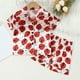 thumbnail image 2 of Odeerbi 1-8 Años Niños Niñas Pijama de Verano de Satén Con Solapa de Muesca Camisas de Manga Corta Pantalones Conjunto de Pijama Con Estampado Floral Suave, 2 of 9