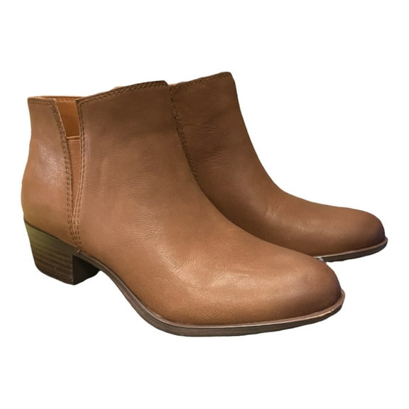 Lucky Brand Women's Bessie Cuban Heel Side Zip Ankle Boot (Cedar, 7.5)