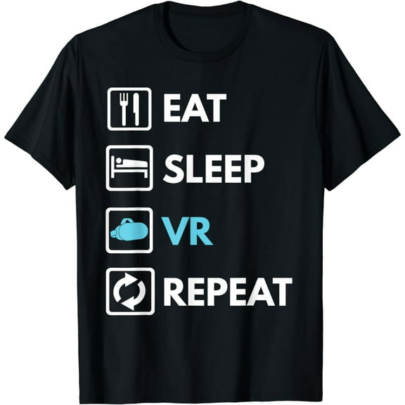 Eat Sleep VR Repeat Funny VR Gamer Boy VR Athlete T-Shirt