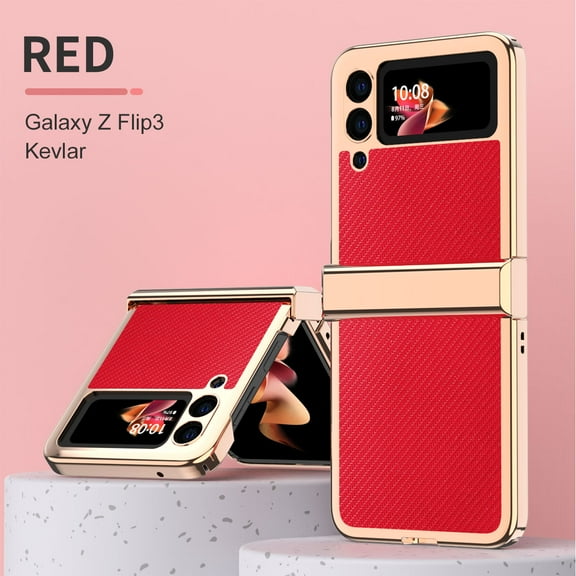 Galaxy Z Flip 3 5G Case, Luxury Slim Drop Protection Rugged Cover Anti-Scratch Shookproof Protective Phone Case for Galaxy Z Flip 3 2021,Red