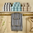 thumbnail image 3 of Modern Plush Egyptian Cotton Stripe Oversized 2-Piece Bath Towel Set by Blue Nile Mills - 30" x 52", Charcoal, 3 of 3