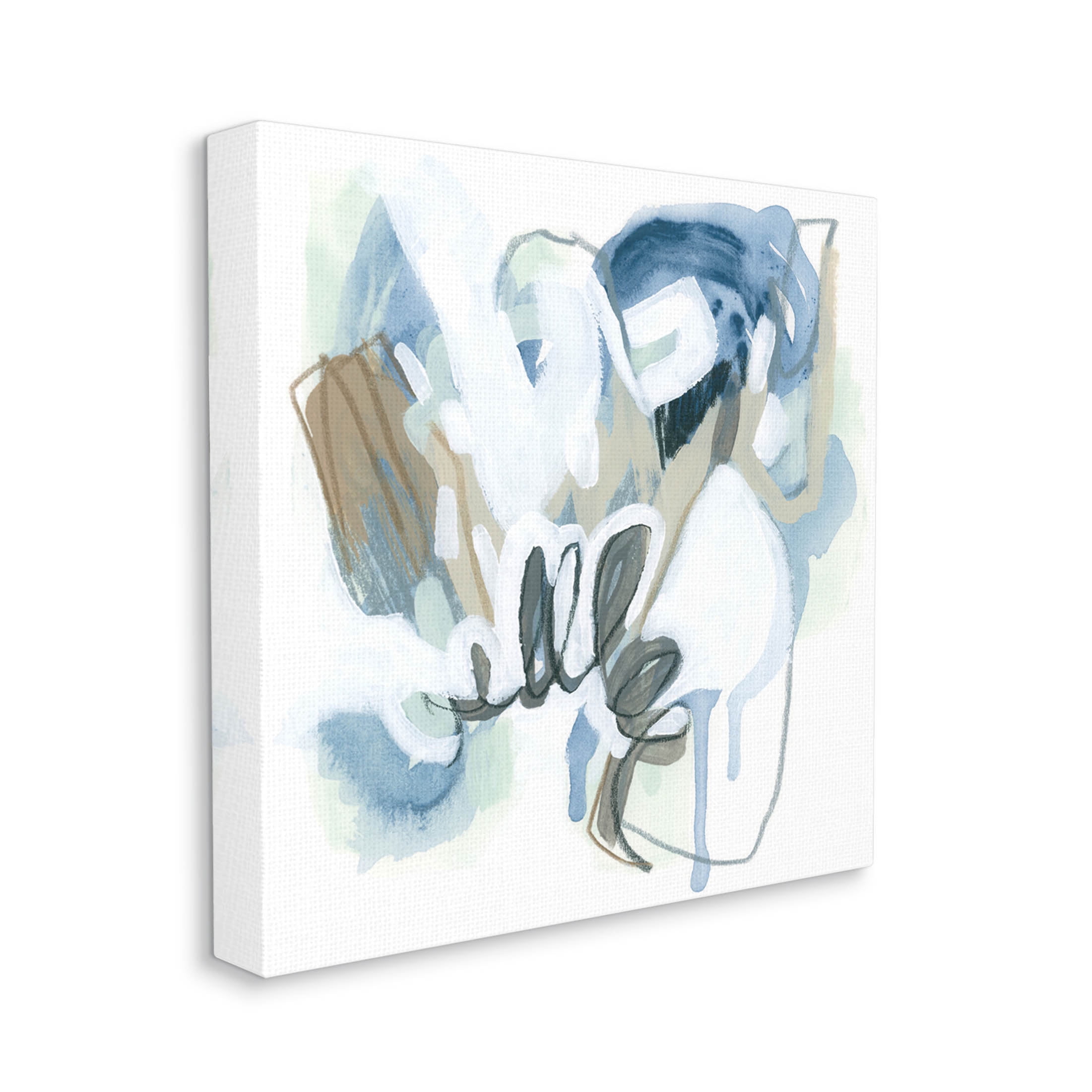 Stupell Industries Blue Abstract Shapes Collage Painting Gallery Wrapped Canvas Print Wall Art, Design by June Erica Vess