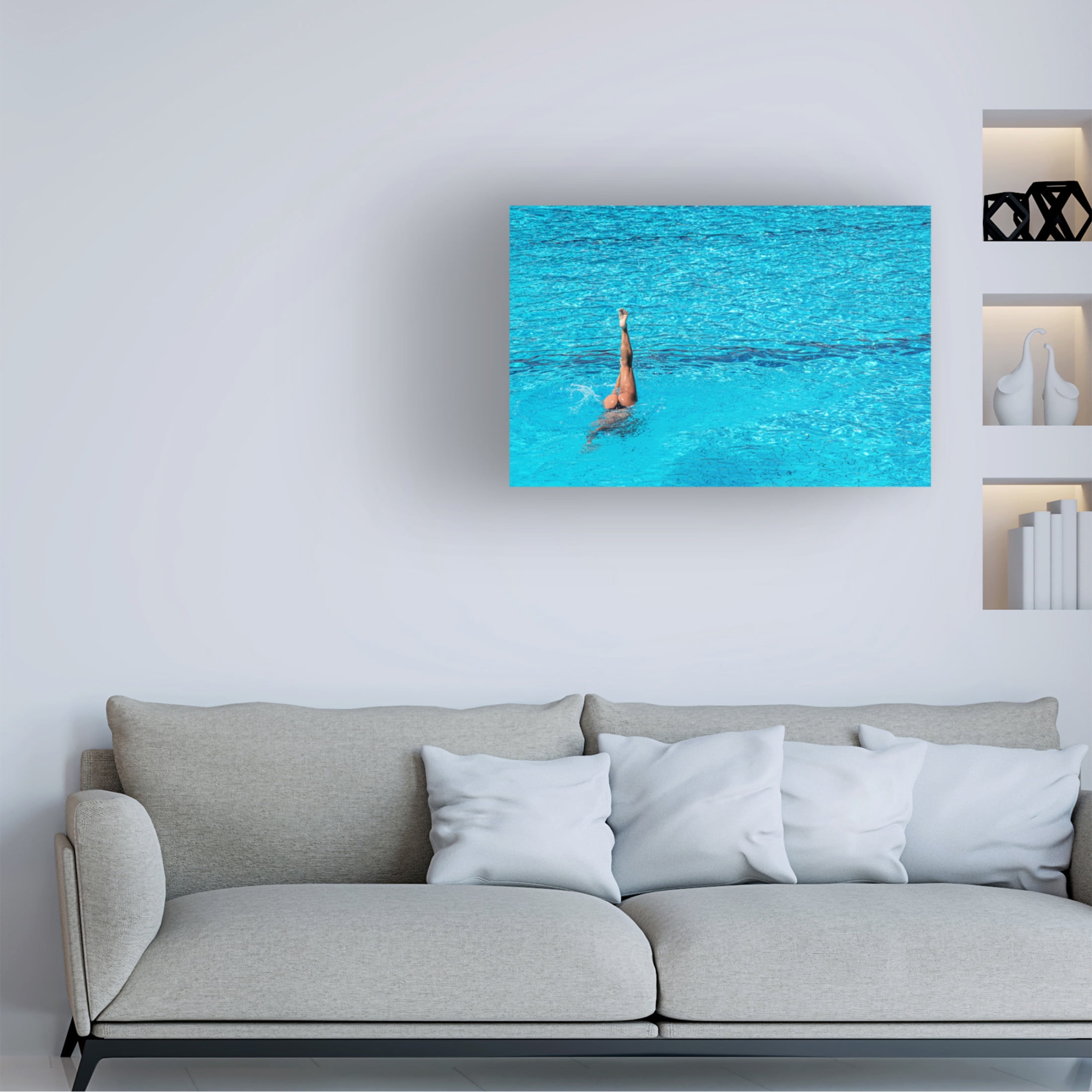 Trademark Fine Art Linda Wride synchronised swimming practice Canvas Wall Art
