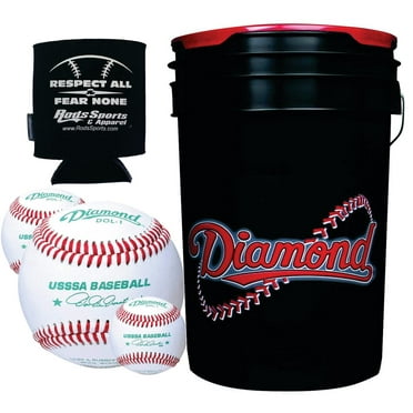 Diamond Sports DOL-1 USSSA Baseballs and 6-Gallon Ball Bucket