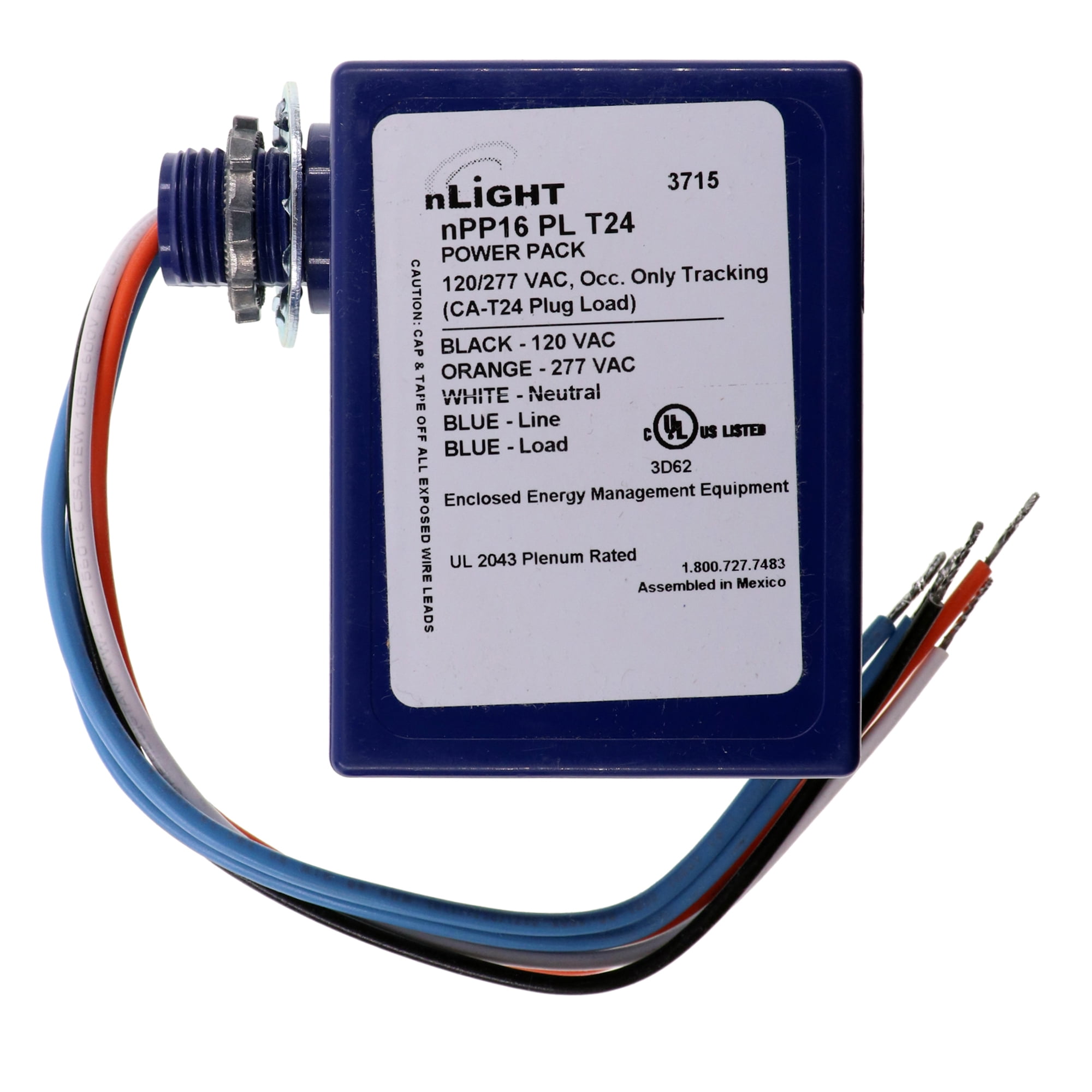 Sensor Switch NPP16PLT24 nLight Occupancy Power Pack, 16A, 120/277V