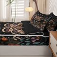 thumbnail image 5 of Homewish Vintage Boho Moth Zipper Twin Comforter Sets with Fitted Sheet and 2 Pillowcases,Colorful Floral Cute Mushroom Zipper Bedding Set,Black Brown,Black Reversible,4pcs, 5 of 8