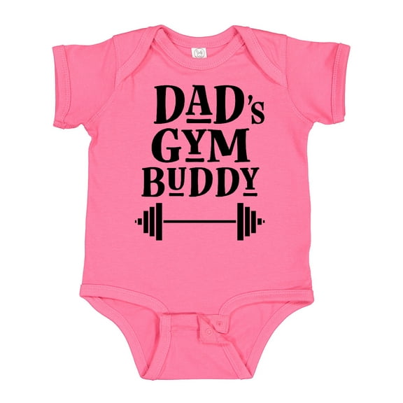 Inktastic Dad's Gym Buddy Childs Workout Boys or Girls Baby Bodysuit