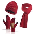 thumbnail image 2 of Eoperou 3-Piece Unisex Winter Warmth Set: Thick Knit Beanie, Scarf & Gloves - Enhanced Grip Gloves, Elastic Ear Flaps, Windproof for Outdoor Cycling & Winter Activities, 2 of 8