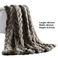 thumbnail image 5 of Eus Faux Fur Braided Reverse Flannel Throw The Urban Port, Brown and Gray, 5 of 6