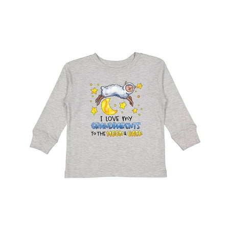 

Inktastic I Love My Grandparents to the Moon and Back Cute Sheep Gift Toddler Boy or Toddler Girl Long Sleeve T-Shirt