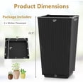 thumbnail image 3 of HWTER Set of 2 Tall Planters for Outdoor Indoor, 22.5" Rattan Planter Pots with Drainage Hole & Self Watering Tray, Wicker Look Flower Pots for Front Door Porch Patio Balcony (Black), 3 of 9