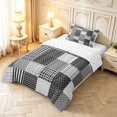 thumbnail image 2 of Manfei Classic Plaid Twin Comforter Sets,Vintage Check Bedding Set,Black White Gray,Reversible,2 Pieces,1 Comforter and 1 Pillowcase,2 Pieces,1 Comforter and 1 Pillowcase, 2 of 7