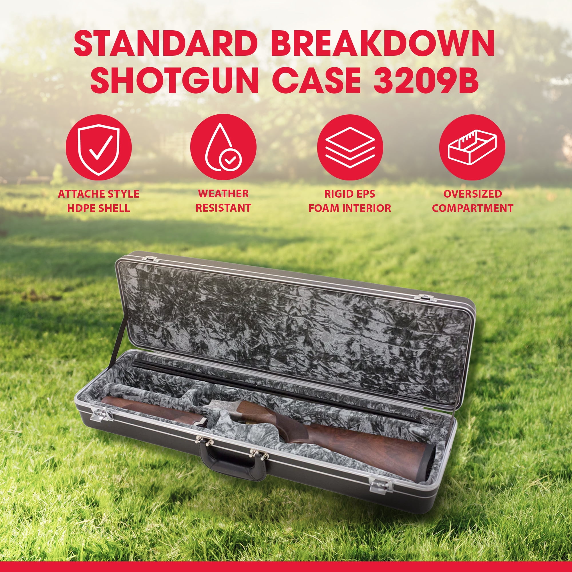 SKB STANDARD BREAKDOWN SHOTGUN CASE W/ALUM VALANCE CONTOURED POLY