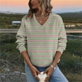 thumbnail image 2 of Sexlip V-Neck Long Sleeve Casual Sweatshirt Fleece Relaxed Fit Soft Comfortable Top for Winter Daily Wear Women's Clothing Fashionable Lifestyle Essential Green S, 2 of 6