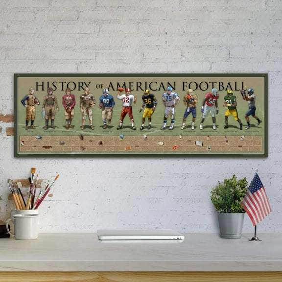 History of American Football - Unframed 11 ¾" x 36"