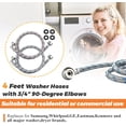 thumbnail image 6 of 【UPGRADED】4FT Stainless Steel Washer Hoses with 90 Degree Elbows by - 2 Pack No-Lead Burst Proof Hot & Cold Water Connection Inlet Washer Supply Lines, 6 of 6